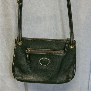 Roots Green  Leather Shoulder Bag Crossbody